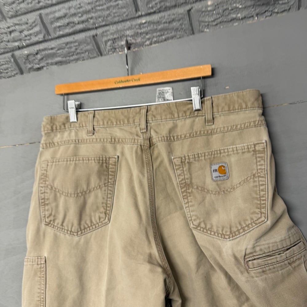 Carhartt FR Flame Resistant Work Pants Khaki Tan Carpenter 38x32 FRB159-DKH Mens